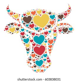 Cattle shape vector design illustration
