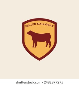 Cattle shield badge logo vector graphic illustration on background