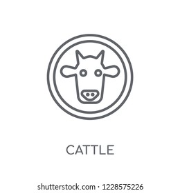 cattle sign linear icon. Modern outline cattle sign logo concept on white background from Traffic Signs collection. Suitable for use on web apps, mobile apps and print media.