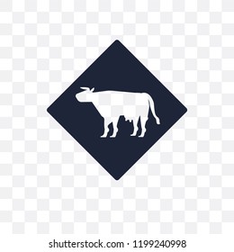 cattle sign transparent icon. cattle sign symbol design from Traffic signs collection. Simple element vector illustration on transparent background.