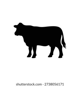 Cattle silhouette icon vector flat design.