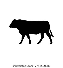 Diseño de ilustración plana de Vector de silueta de ganado.