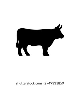 Cattle silhouette vector flat illustration design.