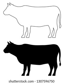 Cattle silhouette, vector illustration