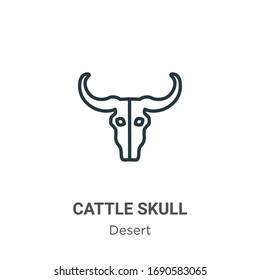 Cattle skull outline vector icon. Thin line black cattle skull icon, flat vector simple element illustration from editable wild west concept isolated stroke on white background