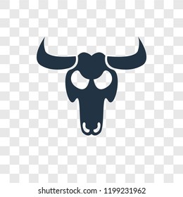 Cattle skull vector icon isolated on transparent background, Cattle skull transparency logo concept