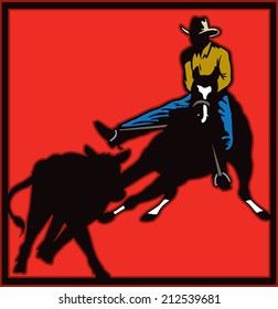 Cattle Sorting. Illustration of a cowboy on a horse sorting cattle. 