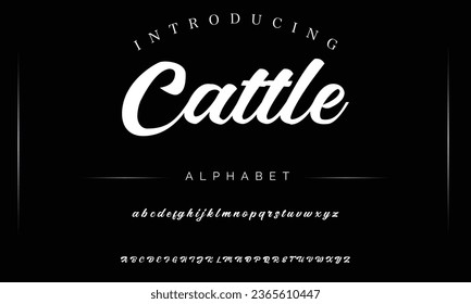 Cattle Sport Modern Italic Alphabet Font. Typography urban style fonts for technology, digital, movie logo design. vector illustration