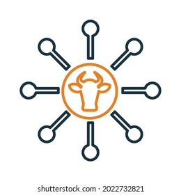 Cattle structure line icon. Outline vector.