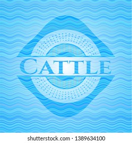 Cattle water wave representation emblem background. Vector Illustration. Detailed.