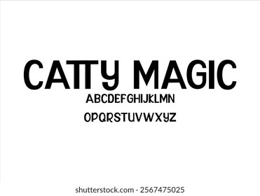 Catty Magic font for logo and headline. Isolated vector typeset