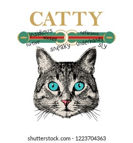 catty slogan for T-shirt printing design and various jobs, typography,  vector.