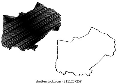 Catu municipality (Bahia state, Municipalities of Brazil, Federative Republic of Brazil) map vector illustration, scribble sketch Catu map
