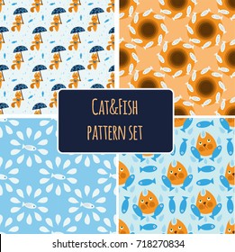 Cat&Umbrella pattern set