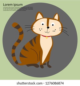 Cat.Vector Cartoon Flat Illustration