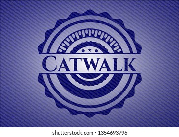 Catwalk jean or denim emblem or badge background