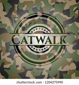 Catwalk on camouflaged texture
