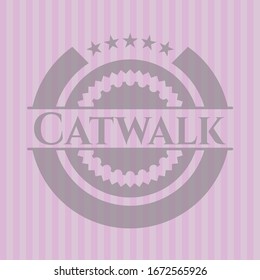 Catwalk vintage pink emblem. Vector Illustration. Detailed.