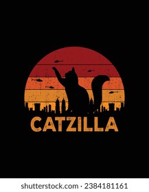 Catzilla pet t shirt design