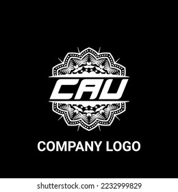 CAU letter royalty mandala shape logo. CAU brush art logo. CAU logo for a company, business, and commercial use.
