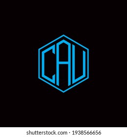CAU Polygonletter icon design on BLACK background.Creative letter CAU -C A U logo design.
CAU initials Polygon Logo design.

