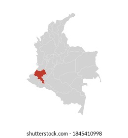 Cauca Highlighted On Colombia Map Eps 10