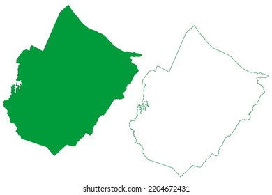 Caucaia municipality (Ceará state, Municipalities of Brazil, Federative Republic of Brazil) map vector illustration, scribble sketch Caucaia map