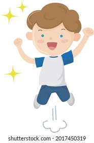 Caucasian boys happily jumping, SDGs