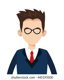 caucasian businessman with glasses icon