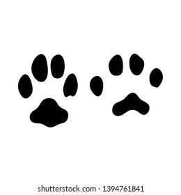 Caucasian Cat Footprint. Black Silhouette Design. Vector Illustration.