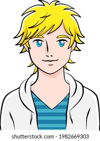 Caucasian foreign male blonde English handsome illustration material