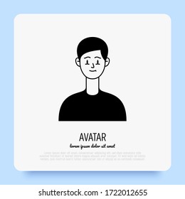 Caucasian friendly and happy young man, teenager or boy avatar. Flat style. Vector illistration.