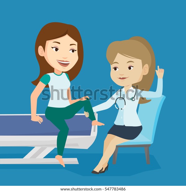 Caucasian Gym Doctor Checking Ankle Patient Stock Vector Royalty Free 547783486 Shutterstock 