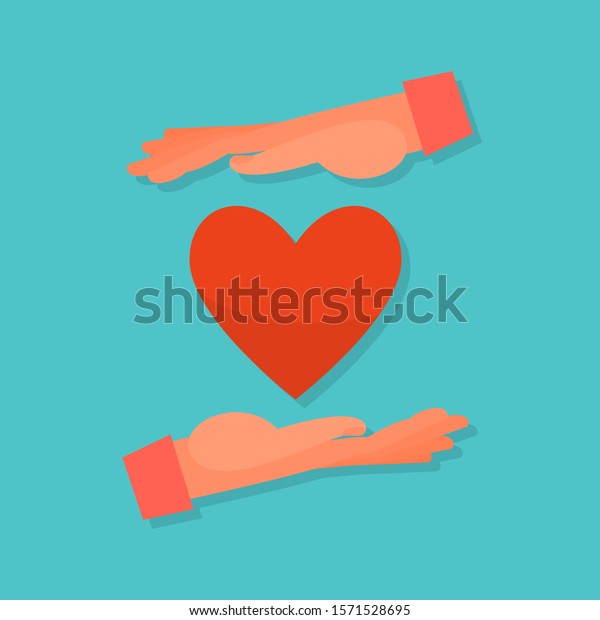 Caucasian Human Hands Embrace Red Blue Stock Vector (Royalty Free ...