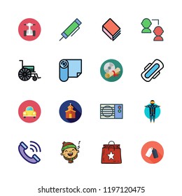 caucasian icon set. vector set about church, compress, shopping bag and car icons set.
