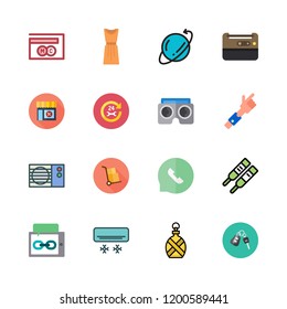 Caucasian Icon Set. Vector Set About Virtual Reality, Air Conditioner, Car Repair And Pregnancy Test Icons Set.