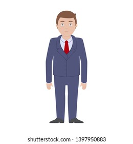 Caucasian Man Blue Suit Standing Cartoon Stock Vector (royalty Free 