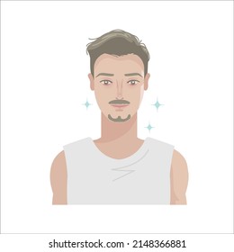 Caucasian man handsome mustache styles. Different types of men's mustaches and beards