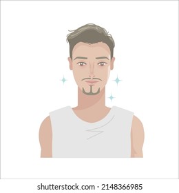 Caucasian man handsome mustache styles. Different types of men's mustaches and beards