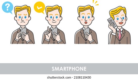 
Hombre caucásico operando un smartphone