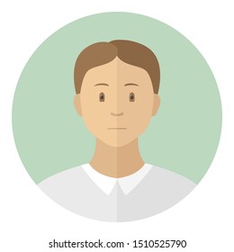 Caucasian man. Profile avatar. Vector icon.