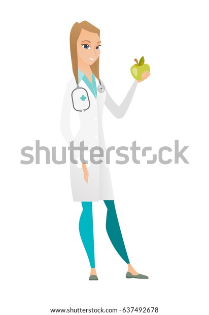 Caucasian Nutritionist Prescribing Diet Healthy Eating Stock Vector ...