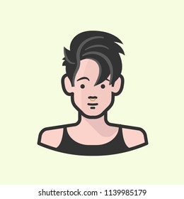 Caucasian punk girl with nose ring