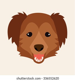 Caucasian shepherd, breed dog square icon, vector illustration