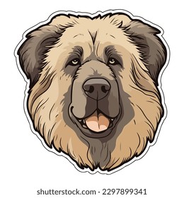 Caucasian Shepherd Flat Icon Isolated On White Background