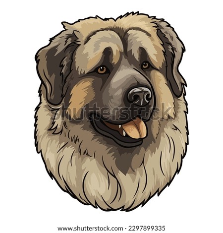 Caucasian Shepherd Flat Icon Isolated On White Background