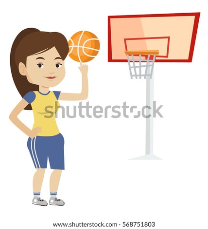 Similar – Image, Stock Photo Young female basketball player in an urban court