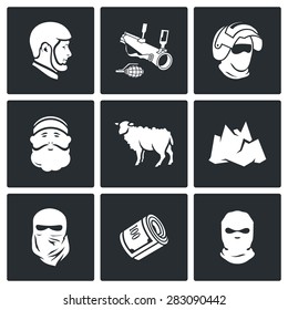 Caucasus icons. Vector Illustration.