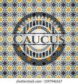 Caucus arabesque badge. arabic decoration.