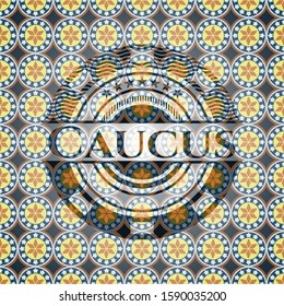Caucus arabesque style badge. arabic decoration.
